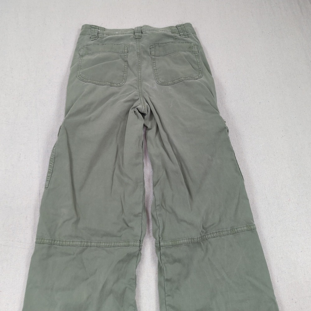 American Eagle Pants Womens 0 Khaki Green Super High Rise Baggy Wide Leg Cargo - Picture 14 of 16